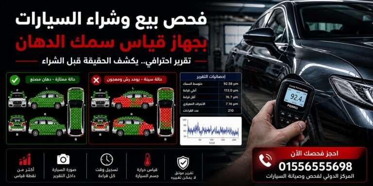 🚨 مش كل عربية فابريكة! 🟢 أخضر = دهان مصنع 🔴 أحمر = رش / معجون 📊 تقرير كامل بالألوان + جداول + صورة + توقيت افحص قبل ما تدفع 💸