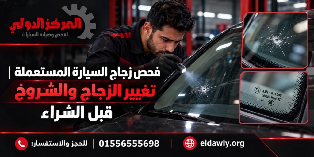 فحص زجاج السيارة المستعملة | تغيير الزجاج والشروخ قبل الشراء
